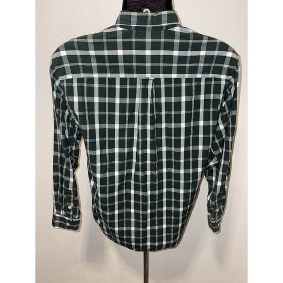 Nautica Long Sleeve Button Up Shirt Men 16/18 Large 100 % Cotton Green Plaid - Picture 5 of 6